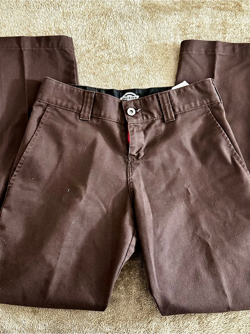Dickies Men's Brown Work Pants - Classic Straight Fit Size 28, Inseam 30